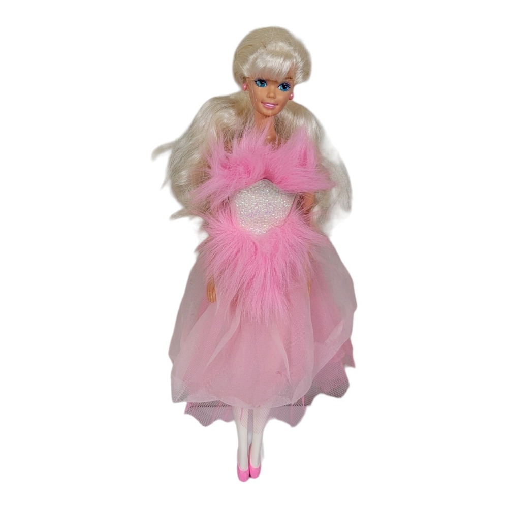 Mattel Barbie Superstar Era Ballerina White Legs Leotards Pink Fluffy Dress